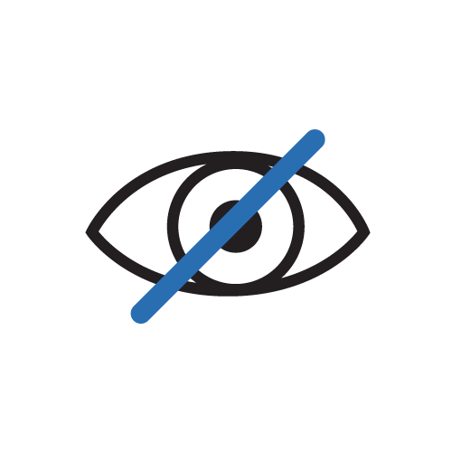 eye icon with a diagonal line across it