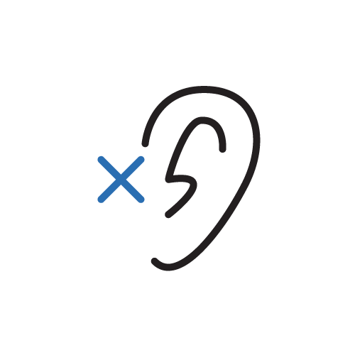 ear with an x in front of it