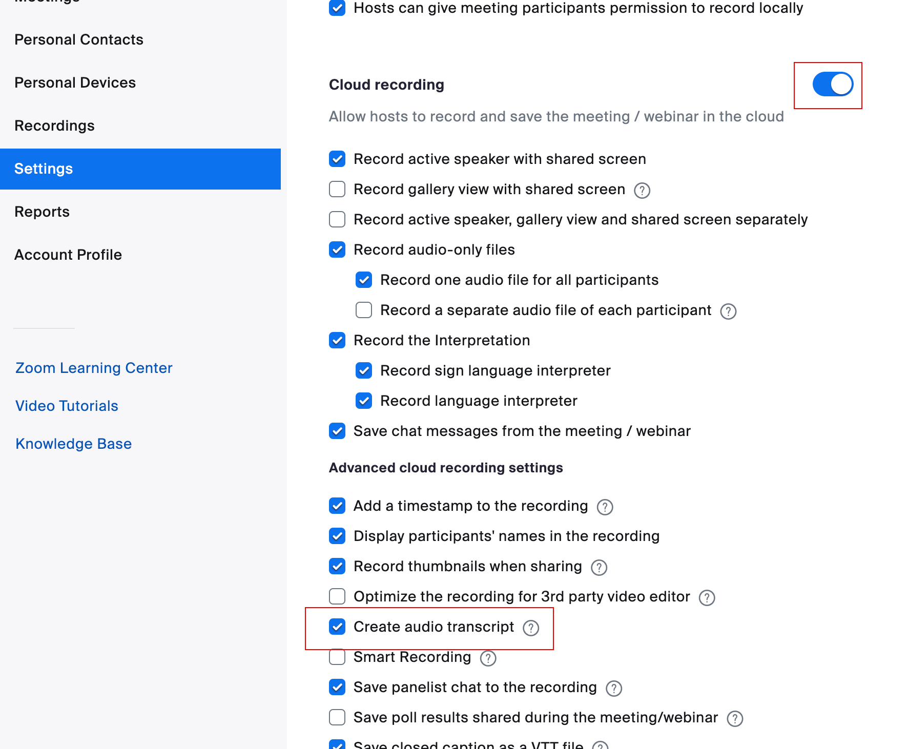 How to automatically capture zoom transcript accessibility